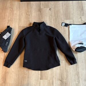 BYLT Black Quilted Pullover with crossbody bag and bios bag!!